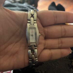 Stainless steel breast cancer awareness watch